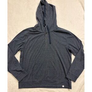 7Diamond Hoodie 1/4 Buttoned Pullover Gray Black Men's XL